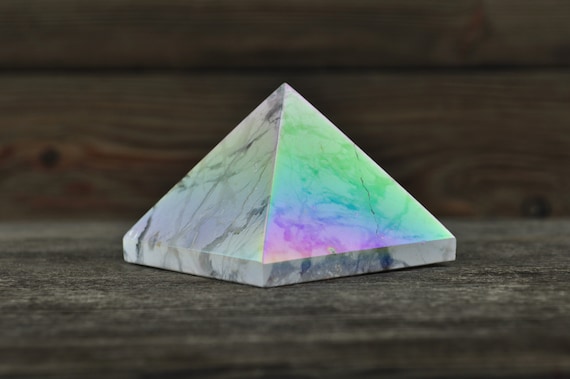 Beautiful Howlite Aura Pyramid, Medium!