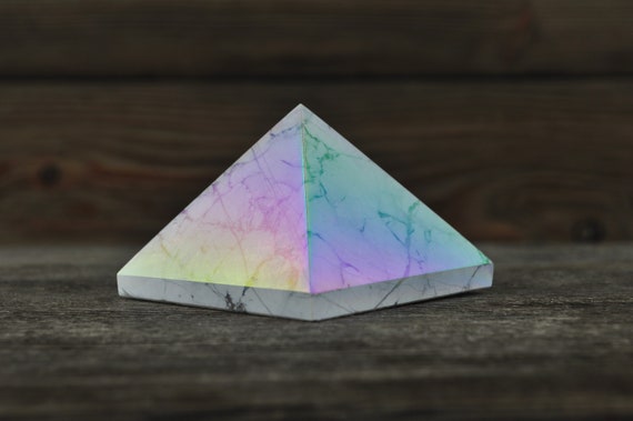 Beautiful Howlite Aura Pyramid, Medium!