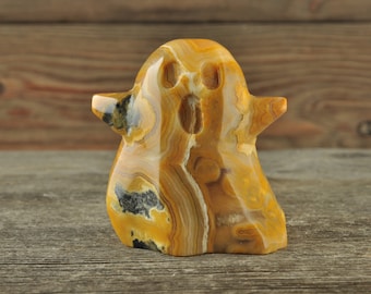 Fantasma de cristal de ágata rendada, decoração de Halloween