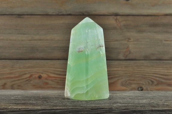 Green Pistachio Calcite Point!