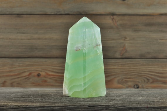 Green Pistachio Calcite Point!