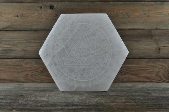 Etched Selenite Gridding Plate! Large