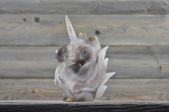 Banded Agate Quartz Geode Unicorn!!