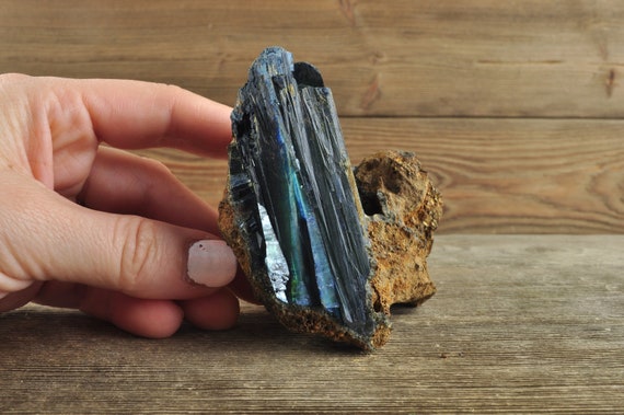 Gorgeous Vivianite in Matrix Raw Specimen, Phosphate Mineral, Blue-Green, Iron-Magnesium, Crystal