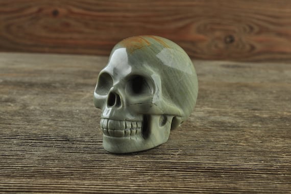 Butter Jade Crystal Skull! 2 Inch Halloween Decor, Skull Decor, Gothic Home Decor, Memento Mori, Goth Decor, Crystal Decor