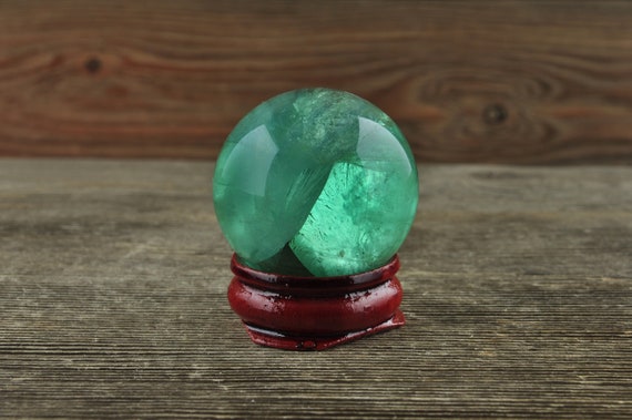 Clear Green Fluorite Sphere, Rainbow Fluorite Crystal, Green Fluorite, Fluorite Specimen, Crystal Decor, Home Decor, Blue Crystal, Mineral