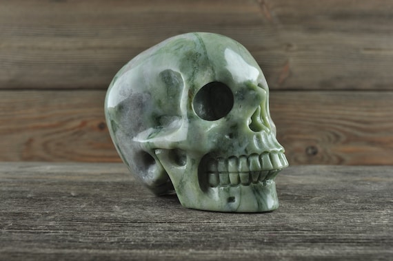 Jasper, Crystal Skull! Medium, Halloween Decor, Skull Decor, Gothic Home Decor, Memento Mori, Goth Decor, Crystal Decor