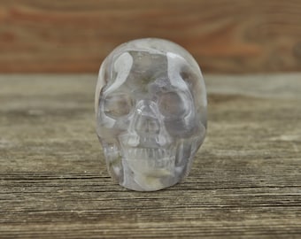 Chevron Amethyst Crystal Skull, Gothic Halloween Decor