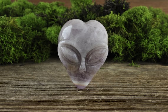 Natural Realistic Fluorite Alien Starbeing Crystal Skull, Mini!