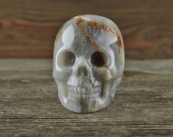 Crânio de cristal de ágata, decoração gótica de Halloween, Memento Mori
