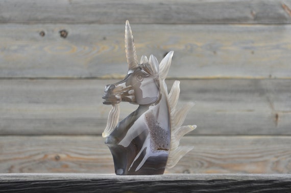 Banded Agate Quartz Geode Unicorn!!