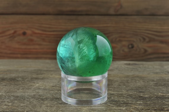 Clear Green Fluorite Sphere, Rainbow Fluorite Crystal, Green Fluorite, Fluorite Specimen, Crystal Decor, Home Decor, Blue Crystal, Mineral