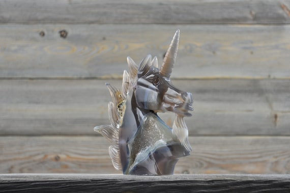 Banded Agate Quartz Geode Unicorn!!