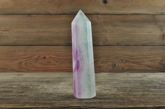 Watermelon Fluorite Point, Fluorite, Crystal Point, Crystal Decor, Home Decor, Reiki, Crystal Healing, Chakra, Purple Crystals