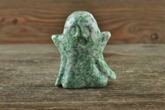 Spotted Green Jasper Crystal Ghosts, Ghost, Halloween Crystals, Crystal Ghost, Halloween Decor, Goth Decor, Crystal Decor