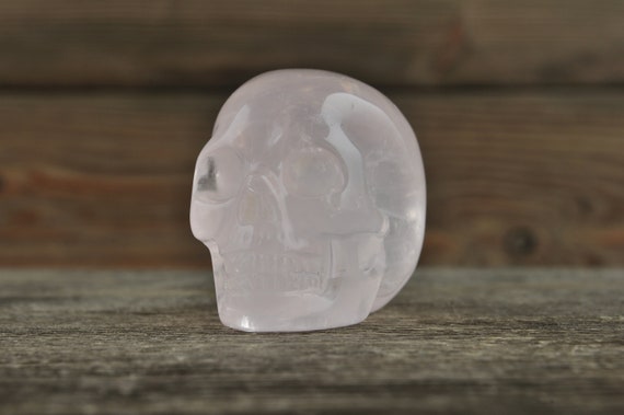Rose Quartz Crystal Skull, 2 inch! Halloween Decor, Skull Decor, Gothic Home Decor, Memento Mori, Goth Decor, Crystal Decor