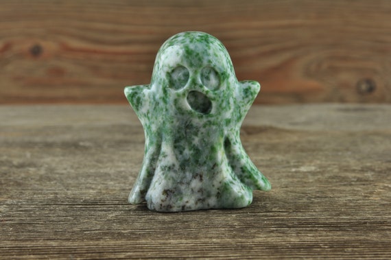 Spotted Green Jasper Crystal Ghosts, Ghost, Halloween Crystals, Crystal Ghost, Halloween Decor, Goth Decor, Crystal Decor