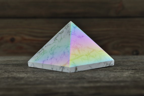 Beautiful Howlite Aura Pyramid, Medium!