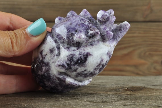 Lepidolite Crystal Human Heart! Crystal Decor, Halloween Decor Crystal Carving, Home Decor, Reiki, Heart Chakra, Crystal Heart