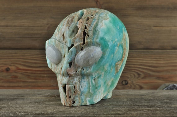 Blue Aragonite Blue Moonstone Crystal Alien Starbeing Crystal Carving