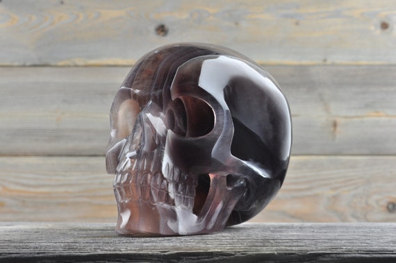 Fluorite, Crystal Skull, Large, Halloween Decor, Skull Decor, Gothic Home Decor, Memento Mori, Goth Decor, Crystal Decor