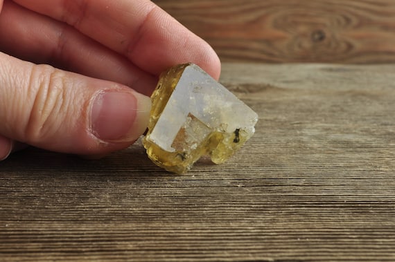 Gorgeous Yellow Fluorite with Pyrite Inclusions Raw Specimen!