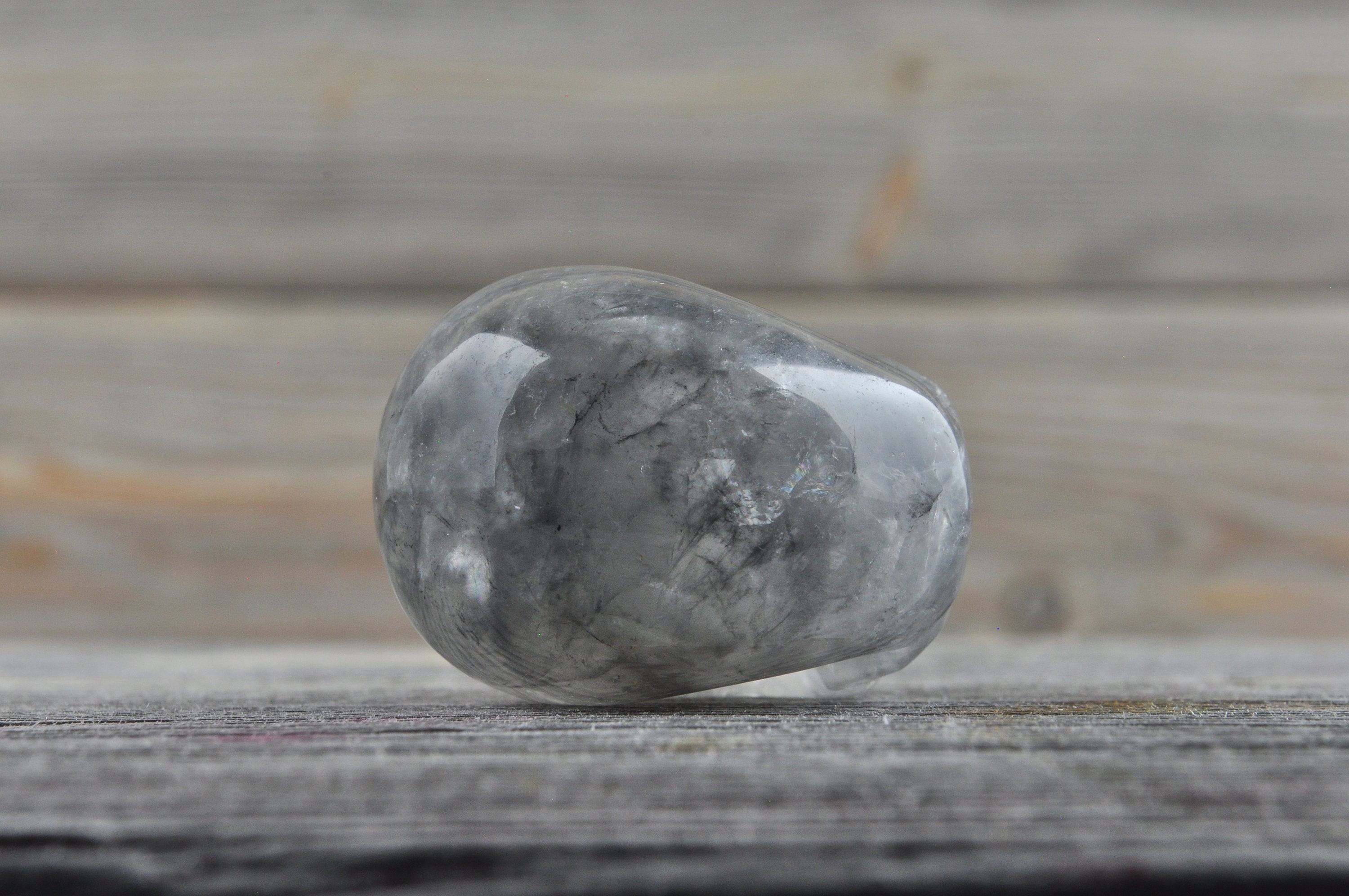 Natural Clear Grey Quartz Crystal Skull, Mini