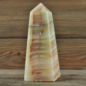 Groene Onyx Crystal Obelisk, 4,25 inch lang!