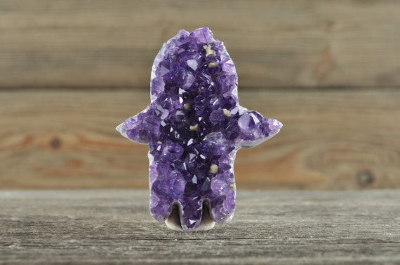 Amethyst HAMSA, Amethyst, Geode, Birthstone, Unique Gift, Home Decor, Boho Decor, Crystal Decor