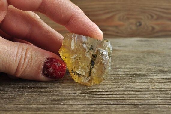 Gorgeous Yellow Fluorite with Pyrite Inclusions Raw Specimen!