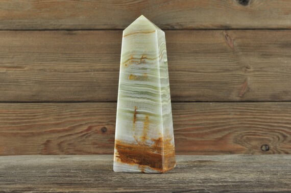 Green Onyx Crystal Obelisk, 5.1 inch tall!