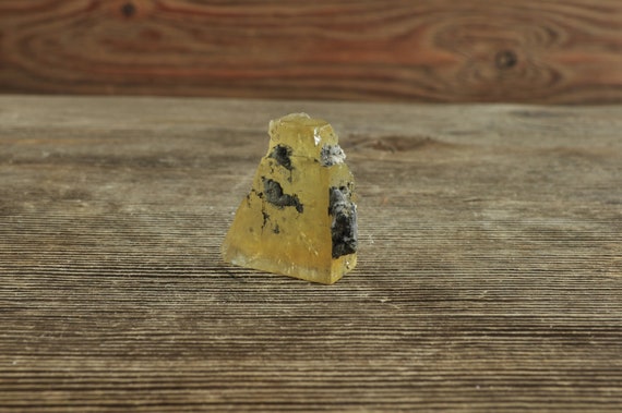 Gorgeous Yellow Fluorite with Pyrite Inclusions Raw Specimen!