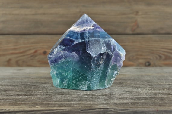 Vivid Rainbow Fluorite Top Point, 3.25 inches tall!