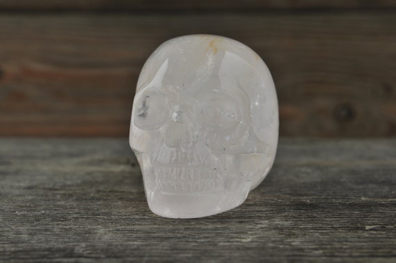 Rose Quartz Crystal Skull, 2 inch! Halloween Decor, Skull Decor, Gothic Home Decor, Memento Mori, Goth Decor, Crystal Decor