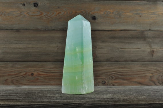 Green Pistachio Calcite Point!