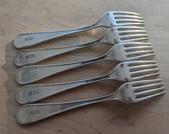 Vintage Collectible US Navy USN Dinner Fork 7 1/2