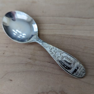 Cucchiaio da collezione vintage Wm ROGERS Silver Birth Record Baby Spoon 4", Mono MELANIE