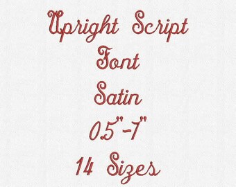 UpRight Script Font 14 Sizes Embroidery Design