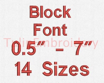 Block Font 14 Sizes Embroidery Design