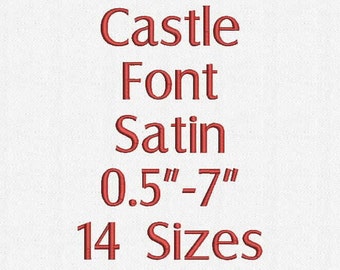 Castle Font 14 Sizes Embroidery Design