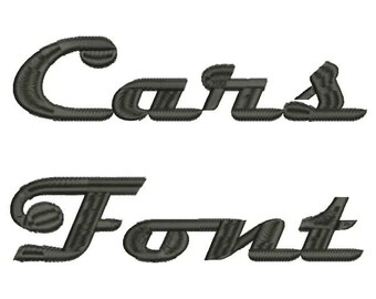 Cars Font A-Z and 0 -9 Embroidery Design Now Come with .BX Ready Font!