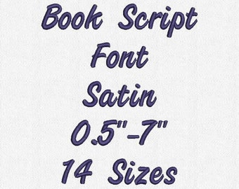 Book Script Font 14 Sizes Embroidery Design
