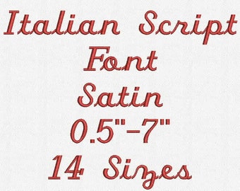 Italian Script Font 14 Sizes Embroidery Design