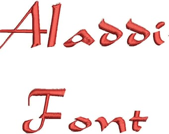 Aladdin Font A-Z and 0 -9 Embroidery Design Now Come with .BX Ready Font!