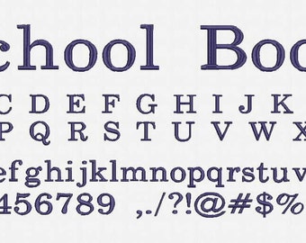 School Book Font Embroidery Design Now Come with .BX Font Ready!