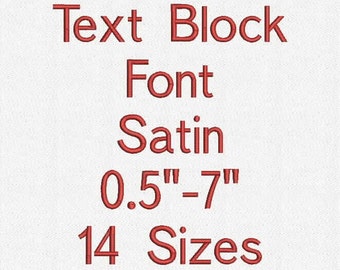Text Block Font 14 Sizes Embroidery Design