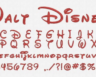 Walt Disney Font A-Z and 0 -9 Embroidery Design Now Come with .BX Ready Font!