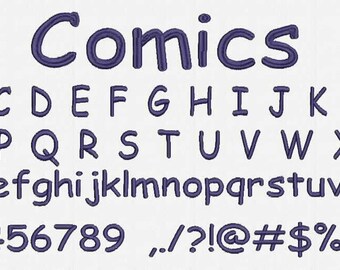 Comics Font Embroidery Design Now Come with .BX Ready Font!