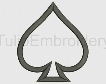 Playing Cards, Clubs, Diamonds, Hearts, Spades Applique Embroidery Designs