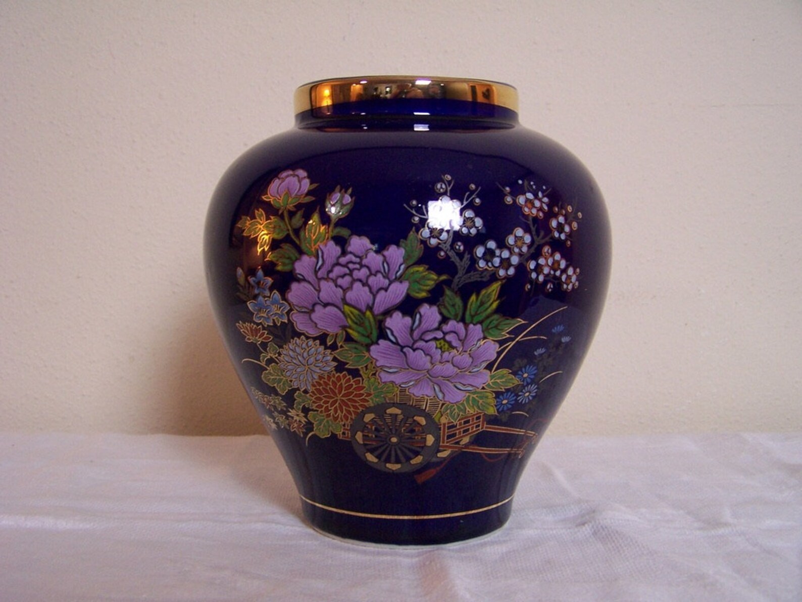 Vintage Yamato Japan Porcelain Cobalt Blue Flower Vase with Etsy